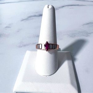 0.42ct Rhodolite Garnet w/Mother-Of-Pearl 18k Rose Gold Over Silver